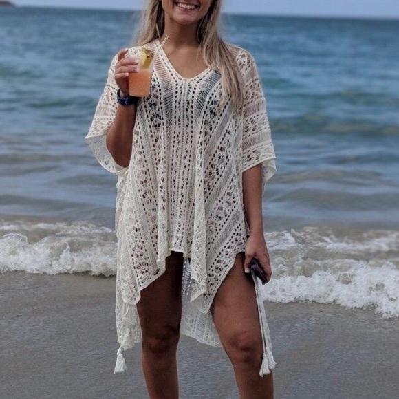 Off white crochet lace cover up - Picture 5 of 6